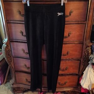 Juicy Couture Black Velour Pull On Pants Sz M